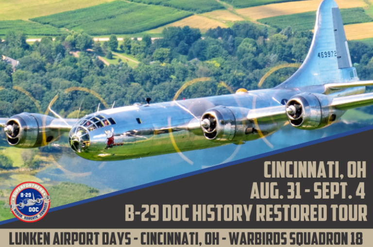 Cincinnati, OH B29 Doc History Restored Tour & Lunken Airport Days