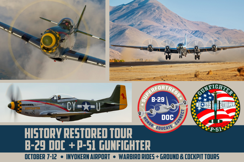 Inyokern & China Lake, CA: B-29 DOC + P-51 Gunfighter